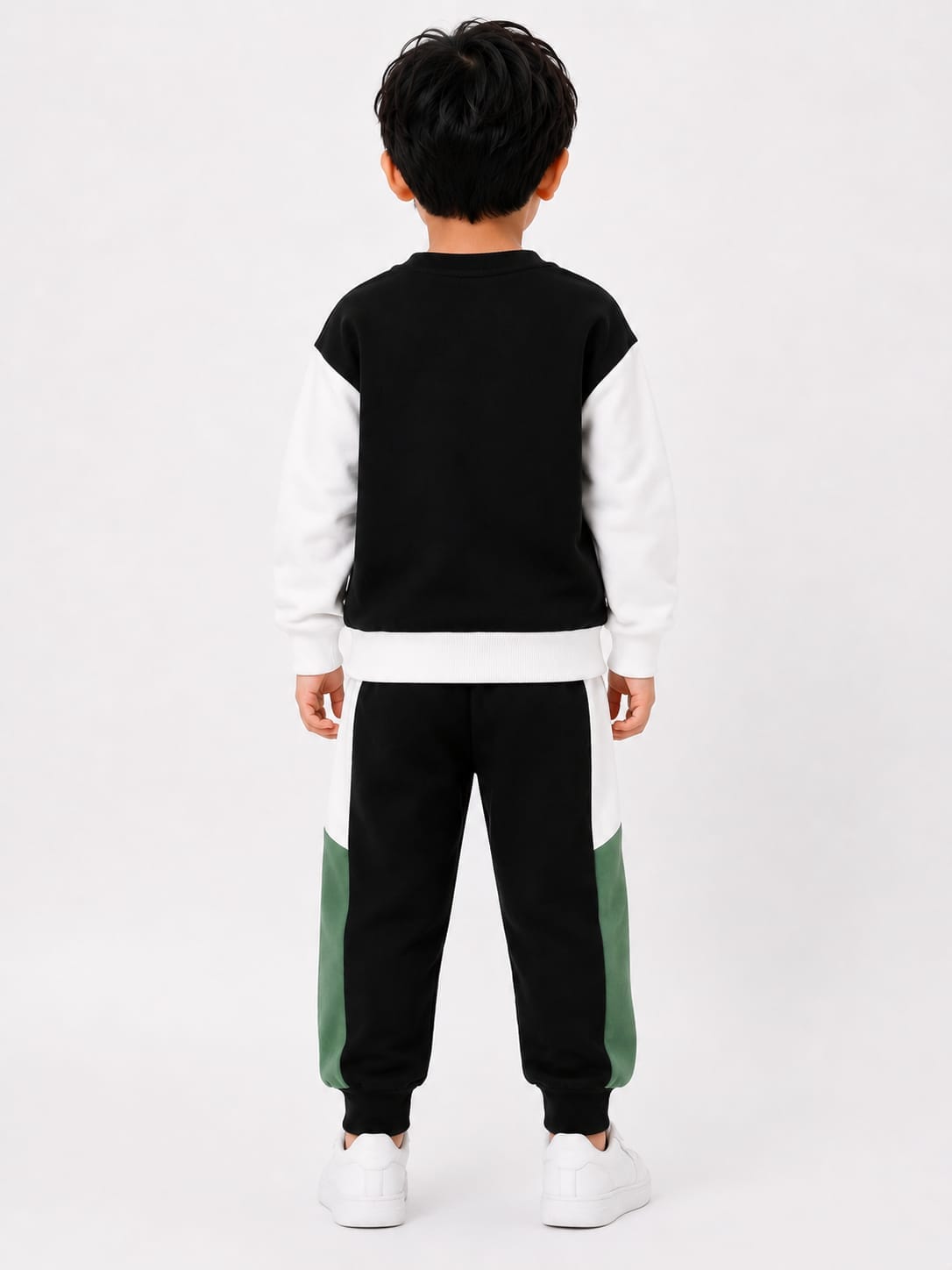 Kids' Tri-Color Colorblock "Awesome" Sweatshirt & Jogger Set