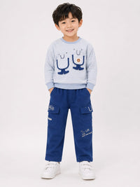 Kids' Striped Sweatshirt & Royal Blue Cargo Pants Set