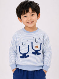 Kids' Striped Sweatshirt & Royal Blue Cargo Pants Set