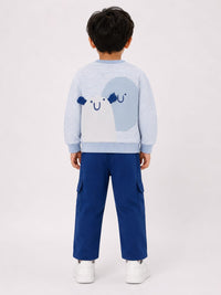 Kids' Striped Sweatshirt & Royal Blue Cargo Pants Set