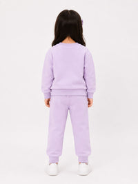 Girls' Pastel Lavender "Skating Dinosaur" Lounge Set