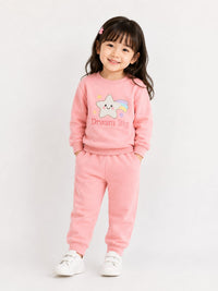 Girls' Pastel Pink "Dream Big" Shooting Star Lounge Set
