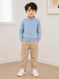 Classic Mock-Neck Long-Sleeve Pullover for Boys