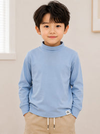 Classic Mock-Neck Long-Sleeve Pullover for Boys