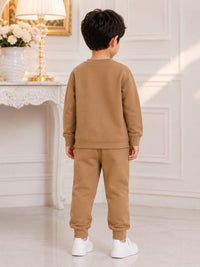 Inspirational Graphic Two-Piece Sweatshirt & Jogger Set for Boys