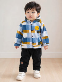 Playful Plaid & Corduroy Two-Piece Winter Set for Boys