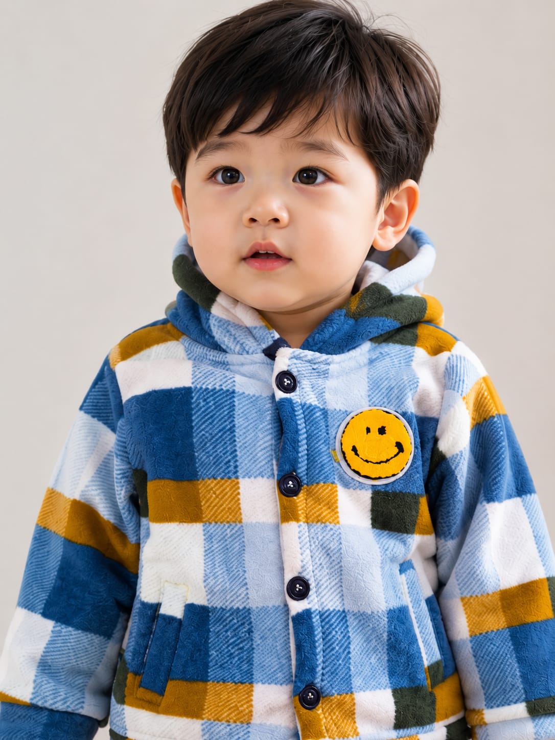 Playful Plaid & Corduroy Two-Piece Winter Set for Boys