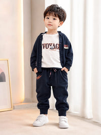 Cool & Cozy Three-Piece Casual Jogger Set for Boys