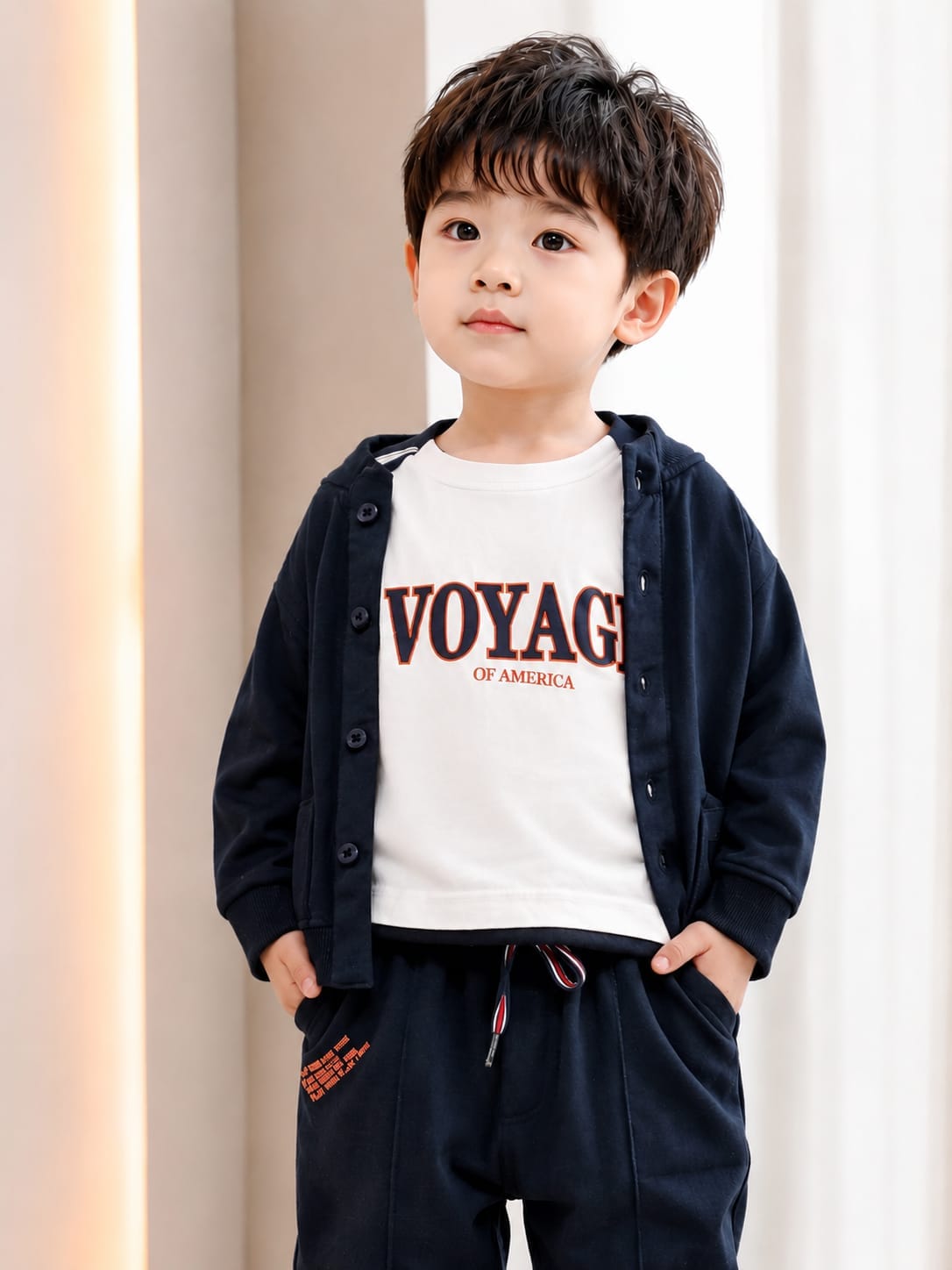 Cool & Cozy Three-Piece Casual Jogger Set for Boys
