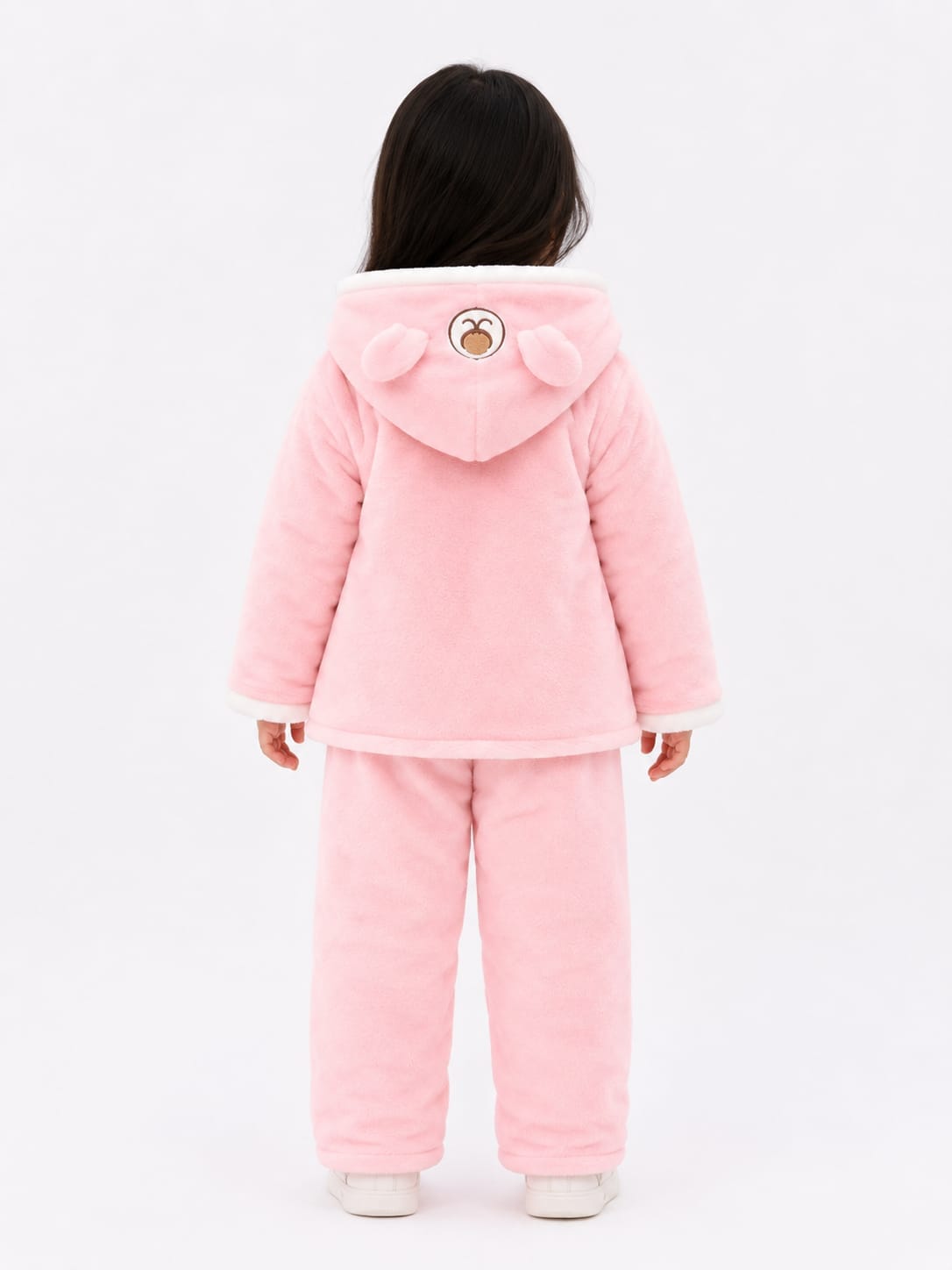 Ultra-Soft "Little Deer" Fleece Hooded Pajama Set for Girls