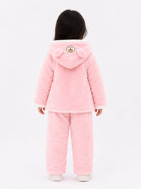 Ultra-Soft "Little Deer" Fleece Hooded Pajama Set for Girls