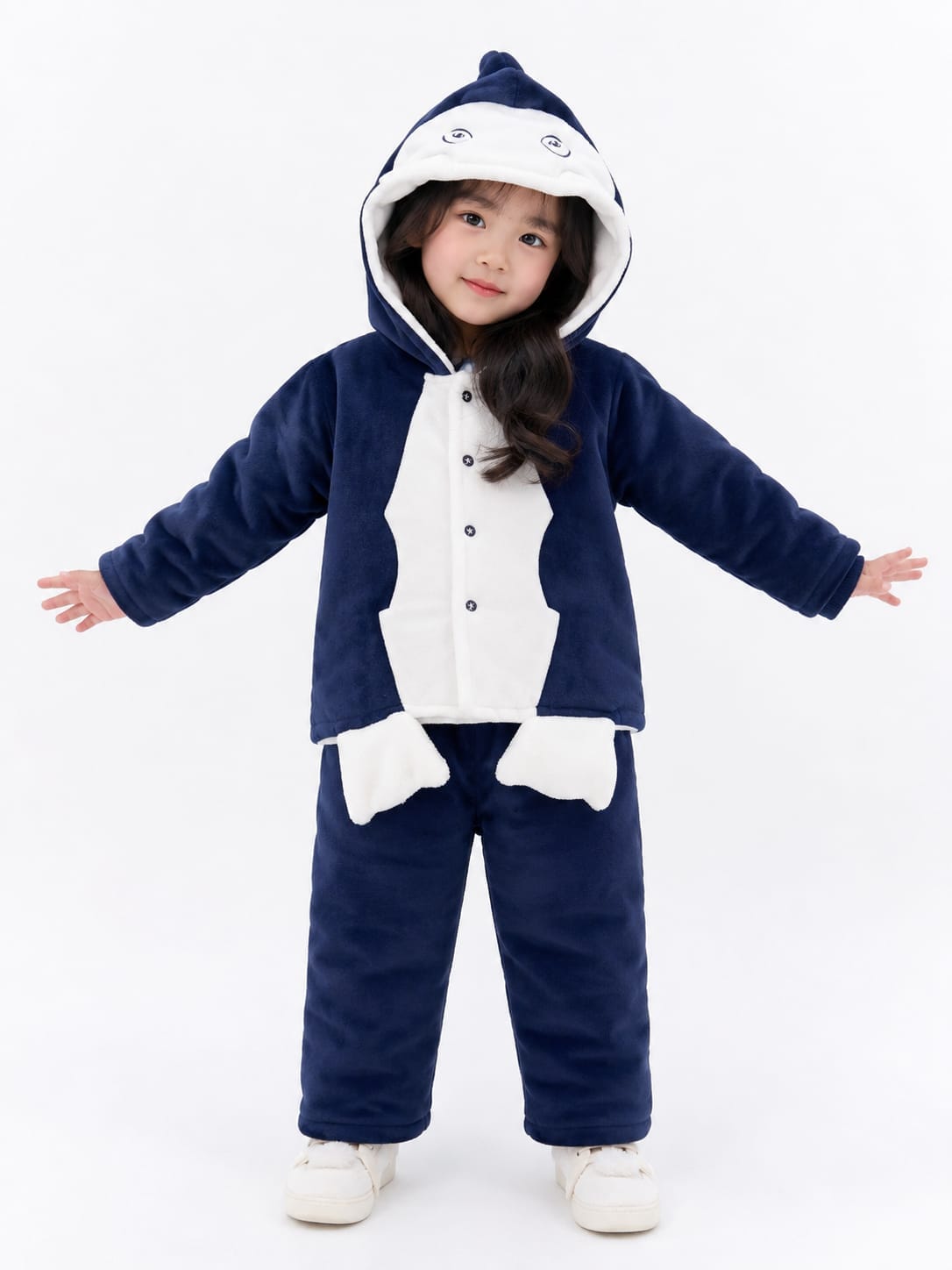 Adorable Novelty Penguin Fleece Lounge & Pajama Set for Kids