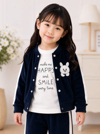 Cozy & Stylish 3-Piece Velour Tracksuit Set for Girls