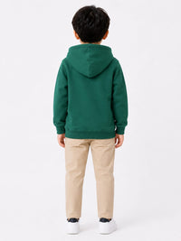 Boys' Emerald Green Solid Fleece Pullover Hoodie.