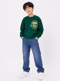 Boys' Forest Green Outdoor Graphic Sweatshirt.