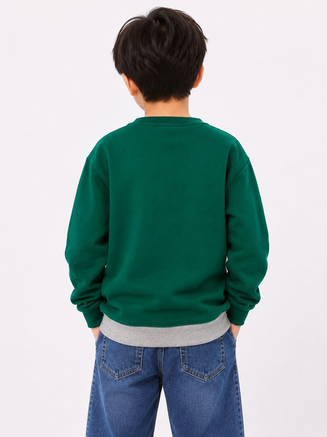 Boys' Forest Green Outdoor Graphic Sweatshirt.