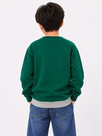 Boys' Forest Green Outdoor Graphic Sweatshirt.