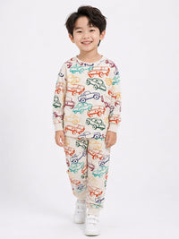 Boys' Two-Piece Car Print Sweatshirt & Joggers Set