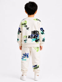 Boys' Two-Piece Graffiti Sweatshirt & Joggers Set.