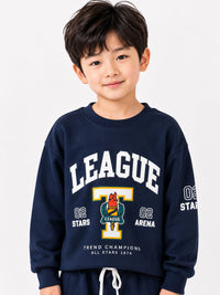 oys' Two-Piece Varsity Graphic Sweatshirt & Joggers Set.