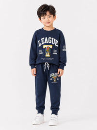oys' Two-Piece Varsity Graphic Sweatshirt & Joggers Set.