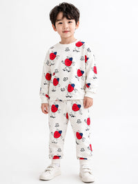 oys' Two-Piece Apple Graphic Sweatshirt & Joggers Set