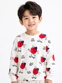 oys' Two-Piece Apple Graphic Sweatshirt & Joggers Set