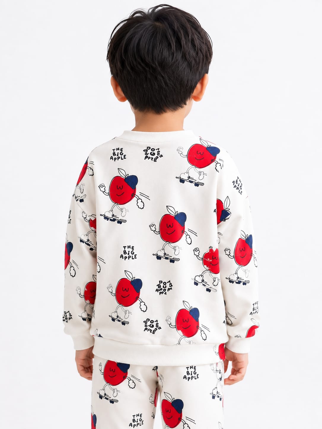 oys' Two-Piece Apple Graphic Sweatshirt & Joggers Set