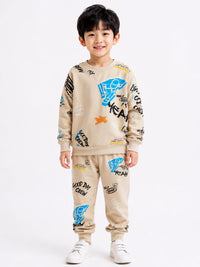 Boys' Two-Piece Graffiti Graphic Sweatshirt & Joggers Set