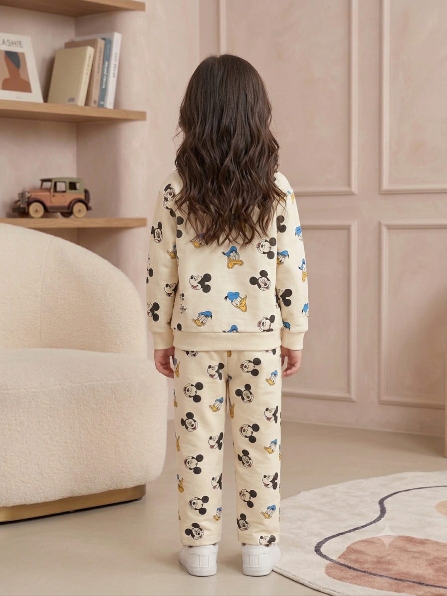 Girls' Two-Piece Character Print Sweatshirt & Joggers Set