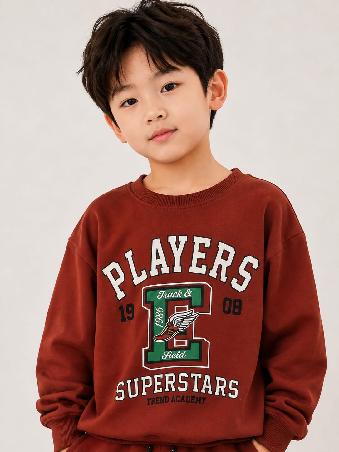 Boys' Two-Piece Varsity Graphic Sweatshirt & Joggers Set.