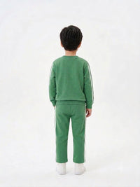 Boys' Green Mickey Mouse Printed Tracksuit Set.