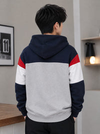 Boys' Color-Blocked "Varsity" Hooded Sweatshirt.