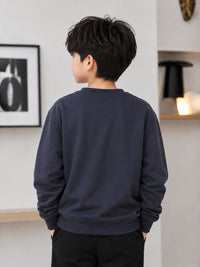 Boys' Navy Blue "North Avenue" Graphic Sweatshirt.