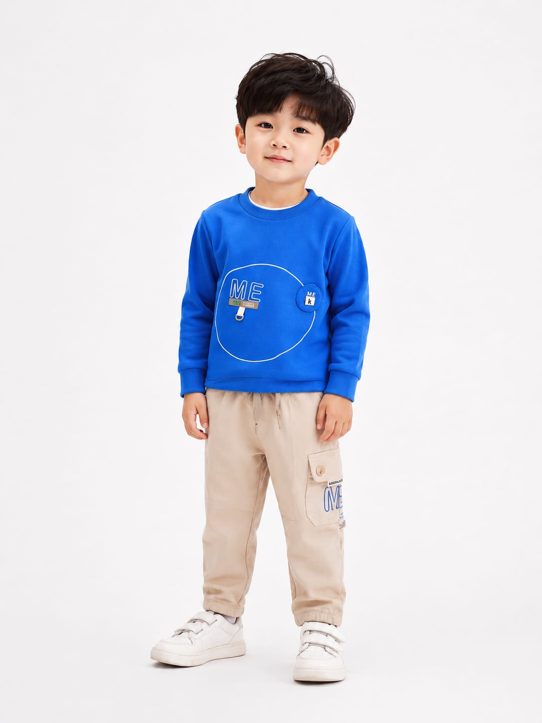 Boys' Graphic Sweatshirt and Cargo Pants Set.