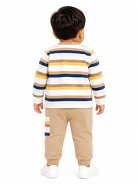 Baby Boys' 3-Piece Striped Cardigan, Graphic T-Shirt, and Joggers Set