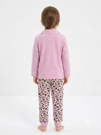 Girls' Pink Minnie Mouse & Leopard Print Pyjama Nightwear Set.
