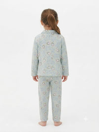 Girls' Sage Green Daisy Duck Printed Pyjama Nightwear Set