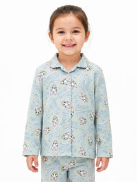 Girls' Sage Green Daisy Duck Printed Pyjama Nightwear Set