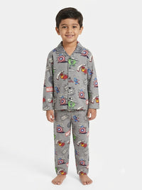 Boys' Grey Marvel Avengers Printed Pyjama Nightwear Set