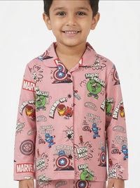 Boys' Dusty Pink Marvel Avengers Printed Pyjama Nightwear Set