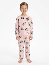Girls' Two-Piece Character Print Sweatshirt & Joggers pink Set.