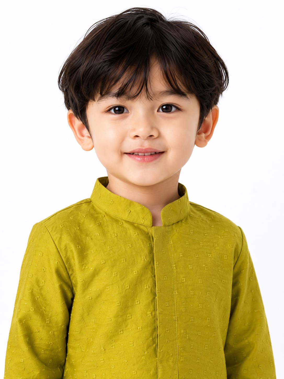 Boys' Textured Kurta with Ready-to-Wear Dhoti Set.