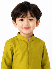 Boys' Textured Kurta with Ready-to-Wear Dhoti Set.