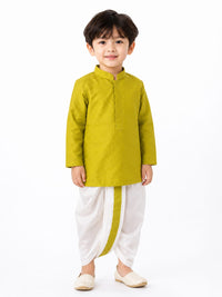 Boys' Textured Kurta with Ready-to-Wear Dhoti Set.