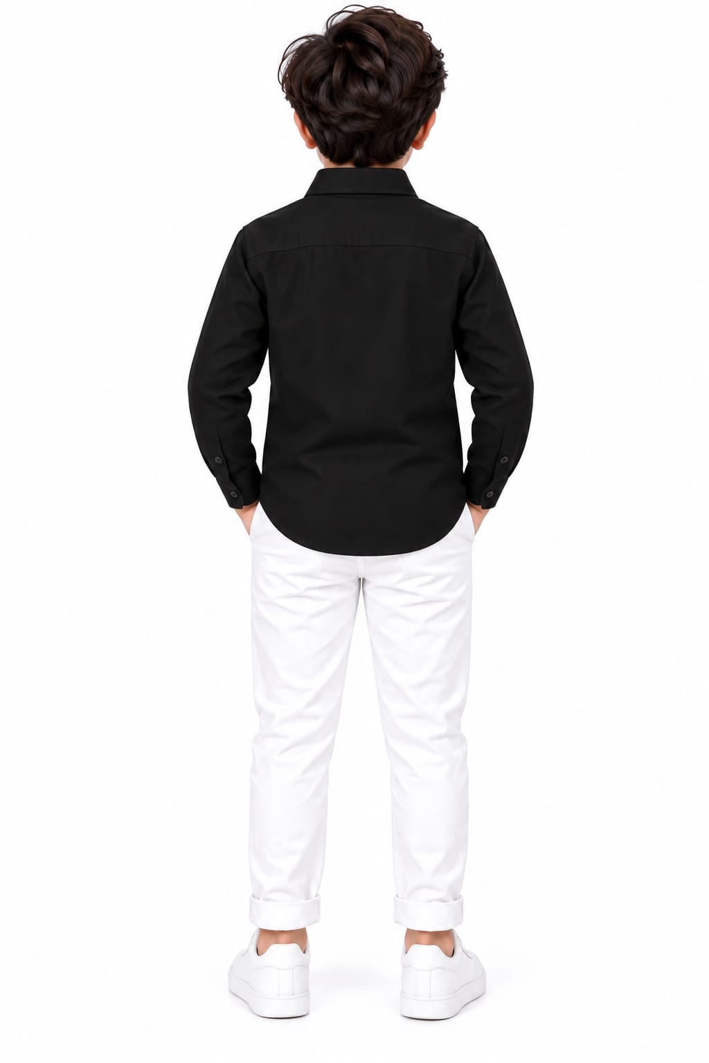 Boys' Black Embellished Partywear Shirt.
