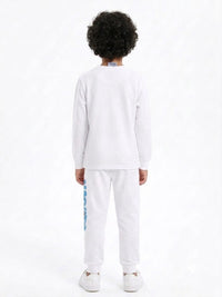 Boys' White Anime Naruto Graphic Sweatshirt & Joggers Set.