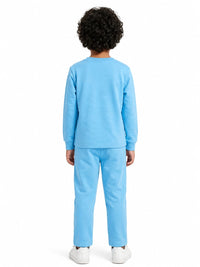 Boys' Sky Blue Anime Basketball "Goku" Graphic Sweatshirt & Joggers Set.