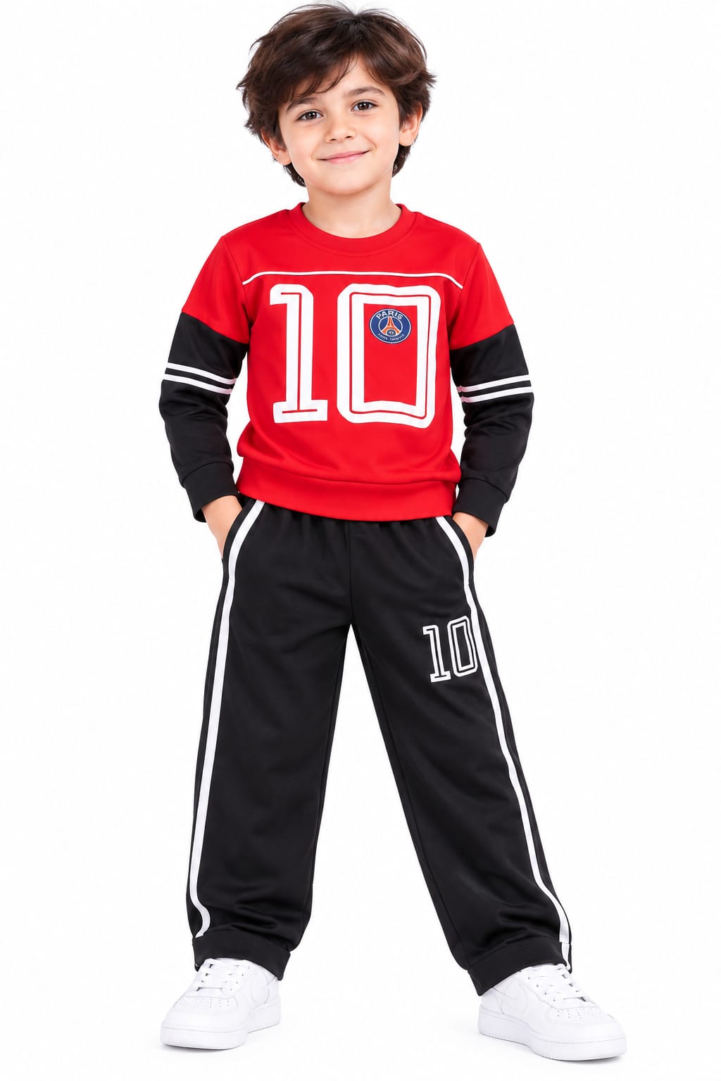 Boys' Red & Black Pre-Winter Sports Co-ord Set.