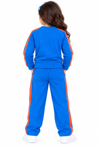 Girls' Royal Blue "Focus on the Good" Pre-Winter Tracksuit Co-ord Set.